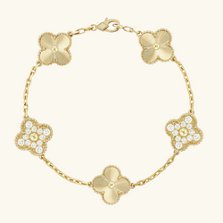 CLOVER | Prestige Golden Guilloché Bracelet