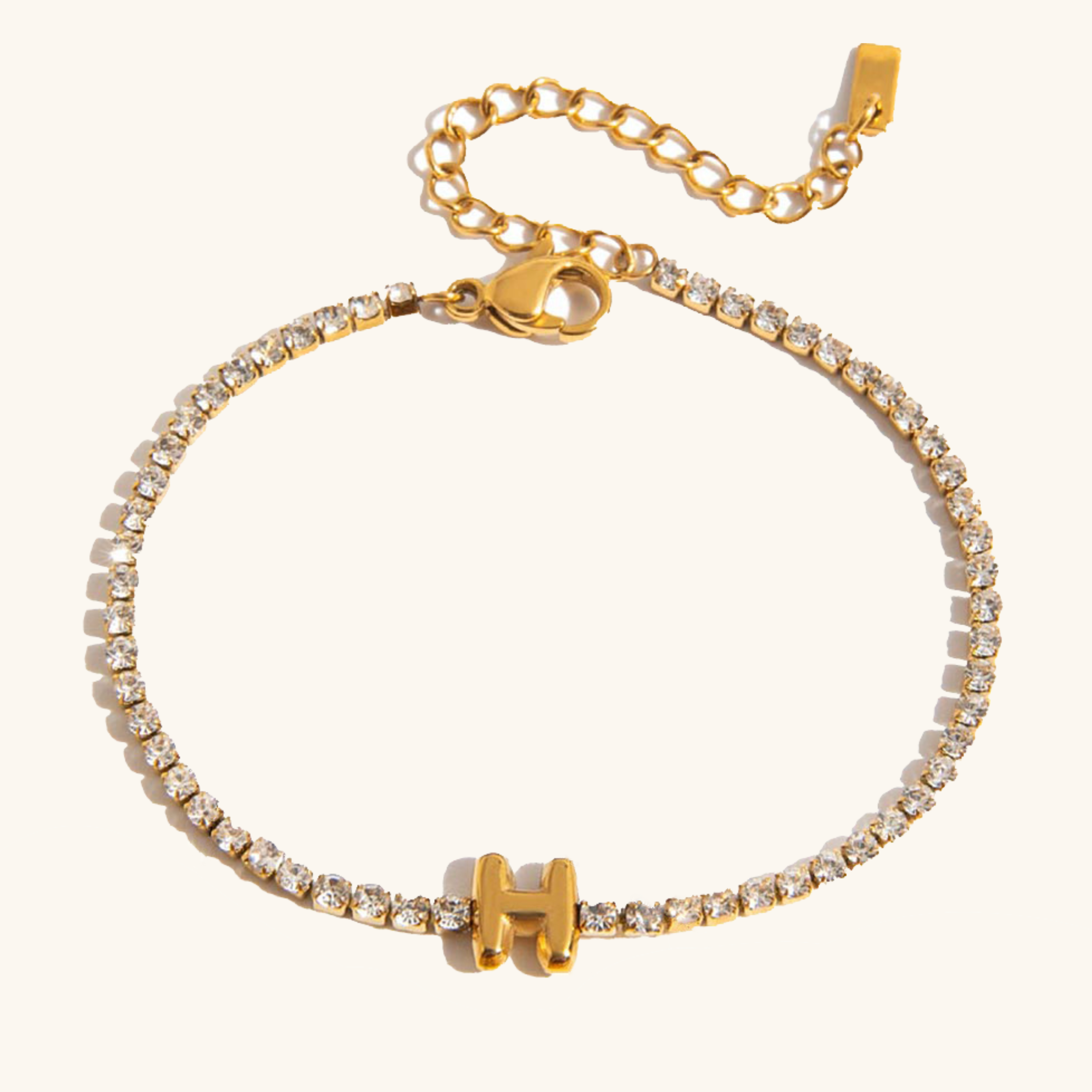 Avaria Bubble Letter Tennis Bracelet