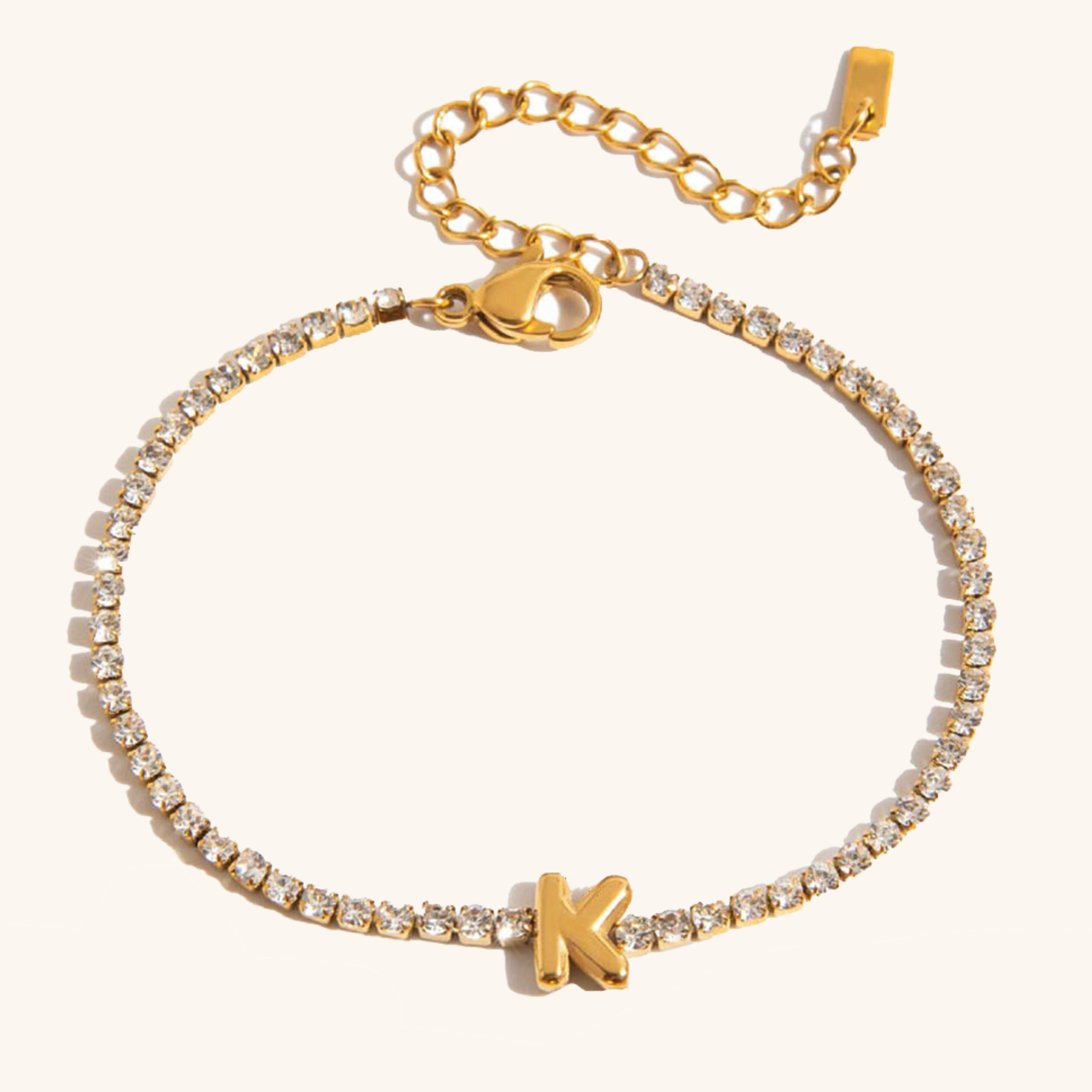 Avaria Bubble Letter Tennis Bracelet