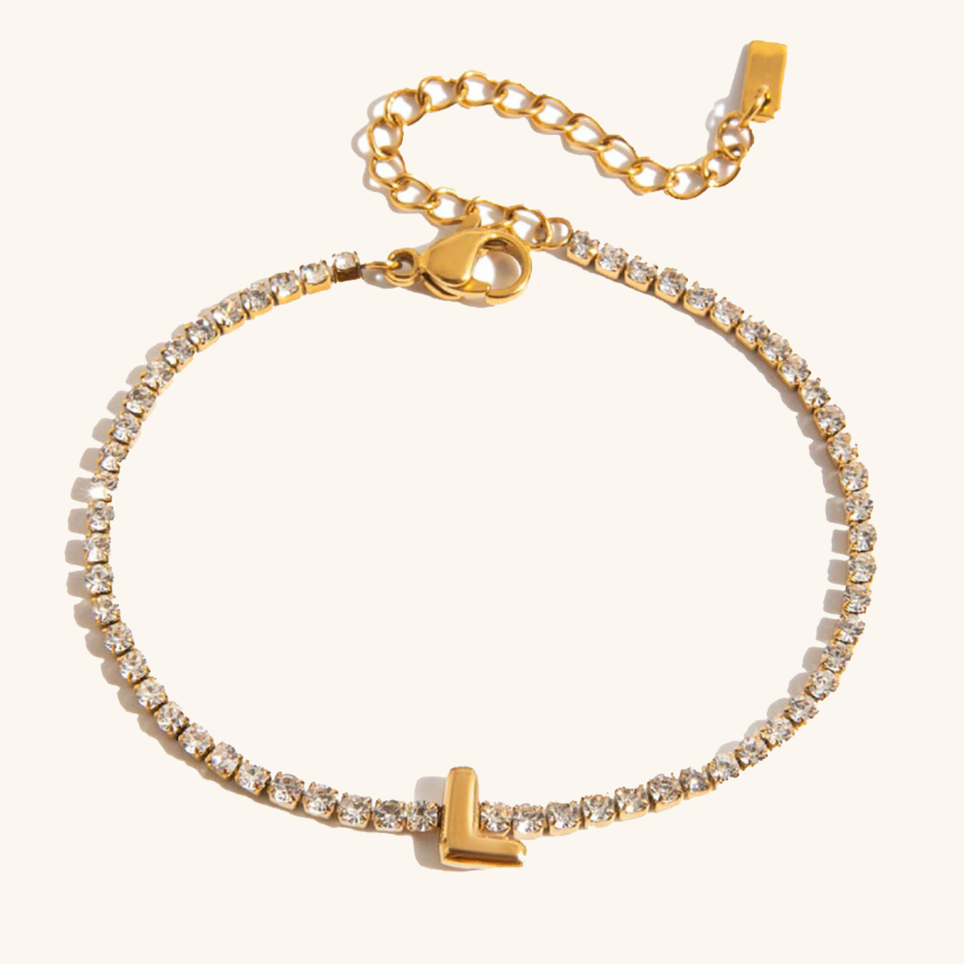 Avaria Bubble Letter Tennis Bracelet