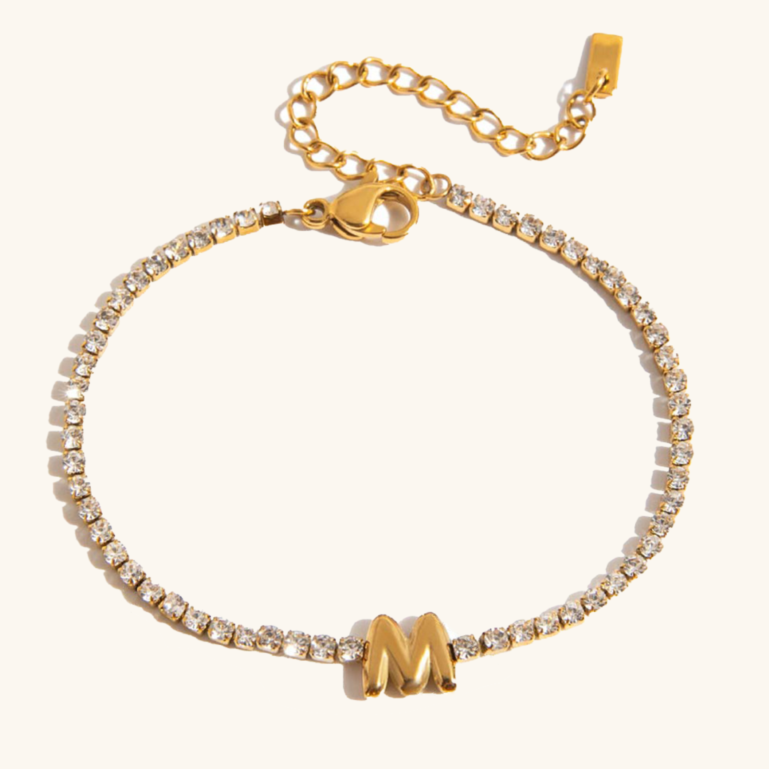 Avaria Bubble Letter Tennis Bracelet