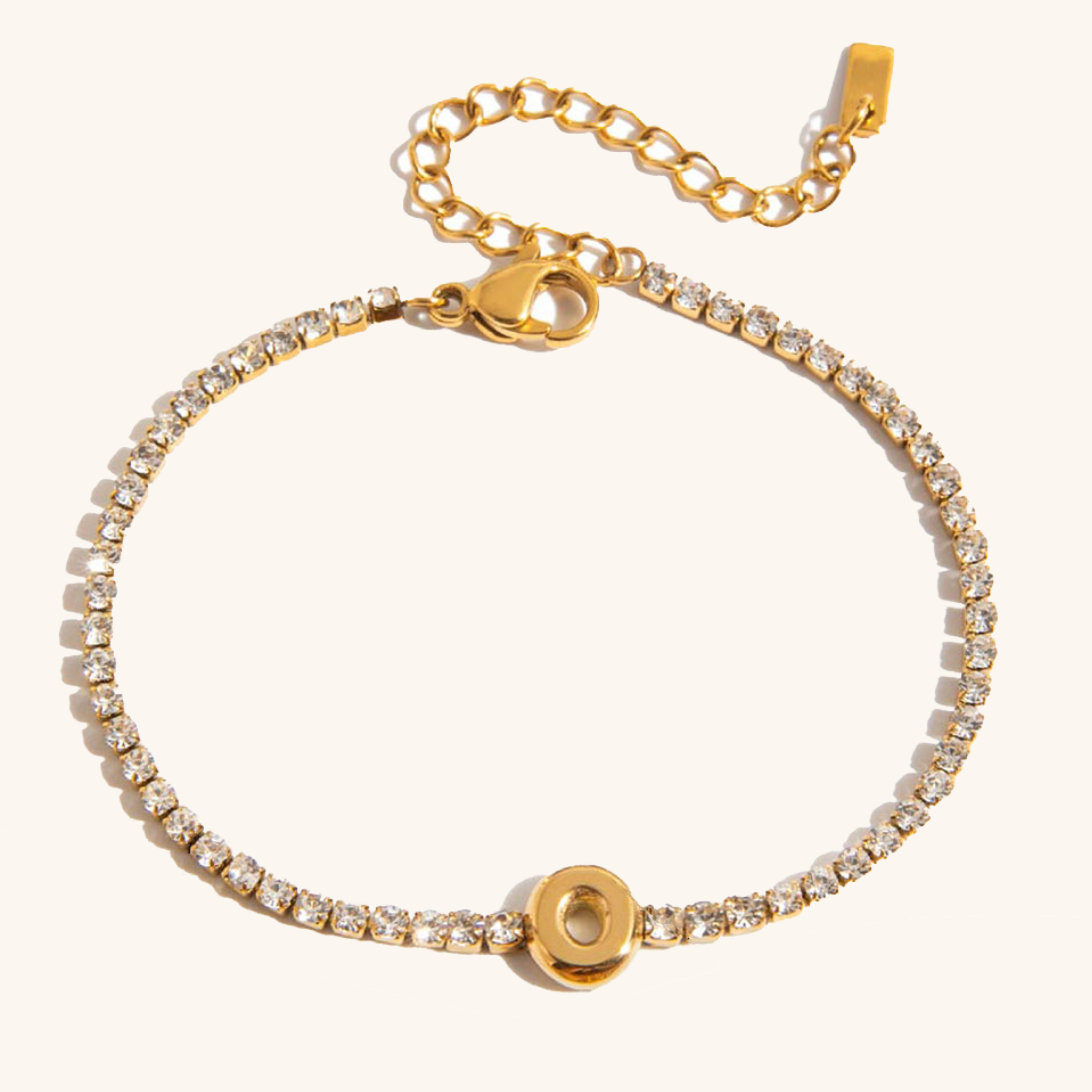 Avaria Bubble Letter Tennis Bracelet