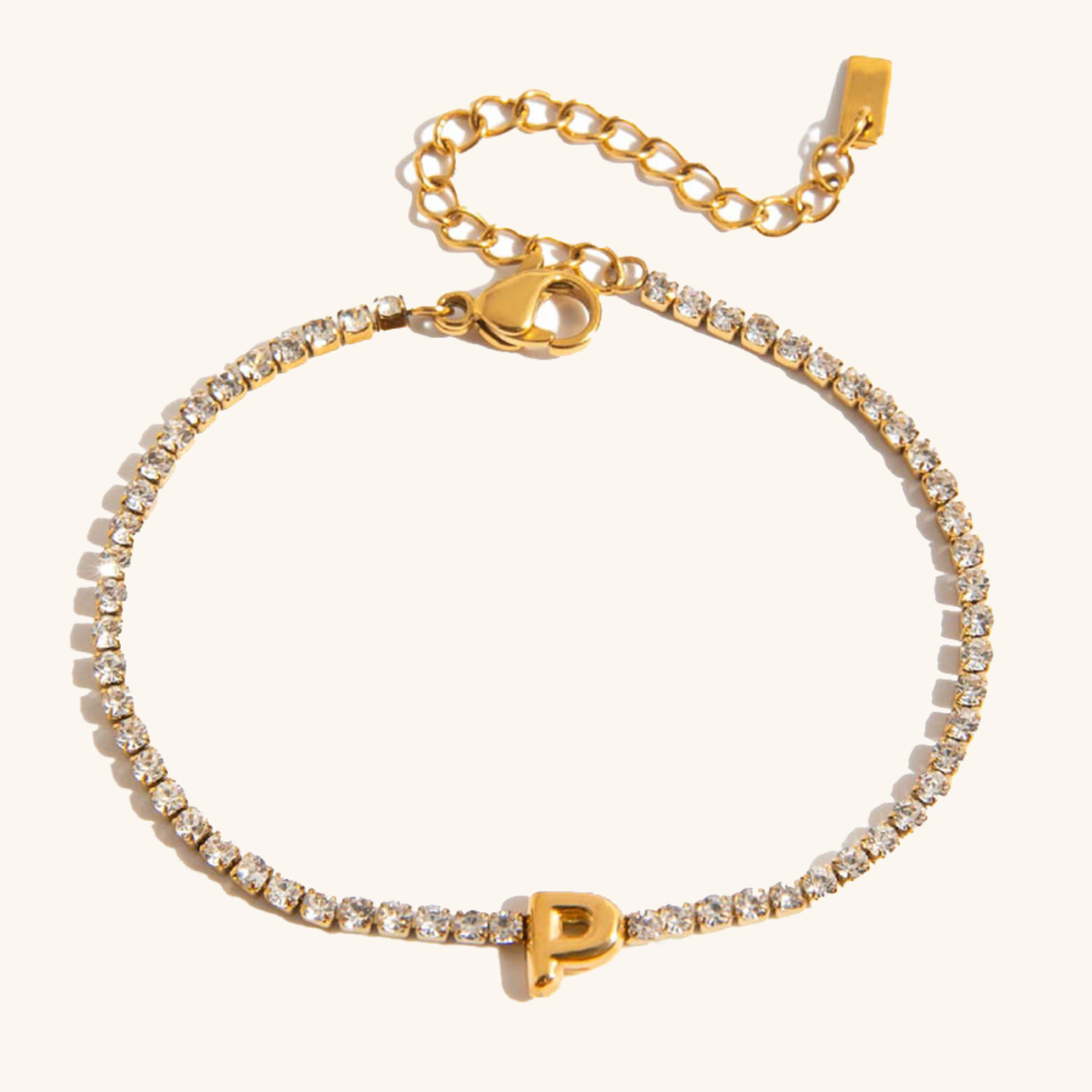 Avaria Bubble Letter Tennis Bracelet