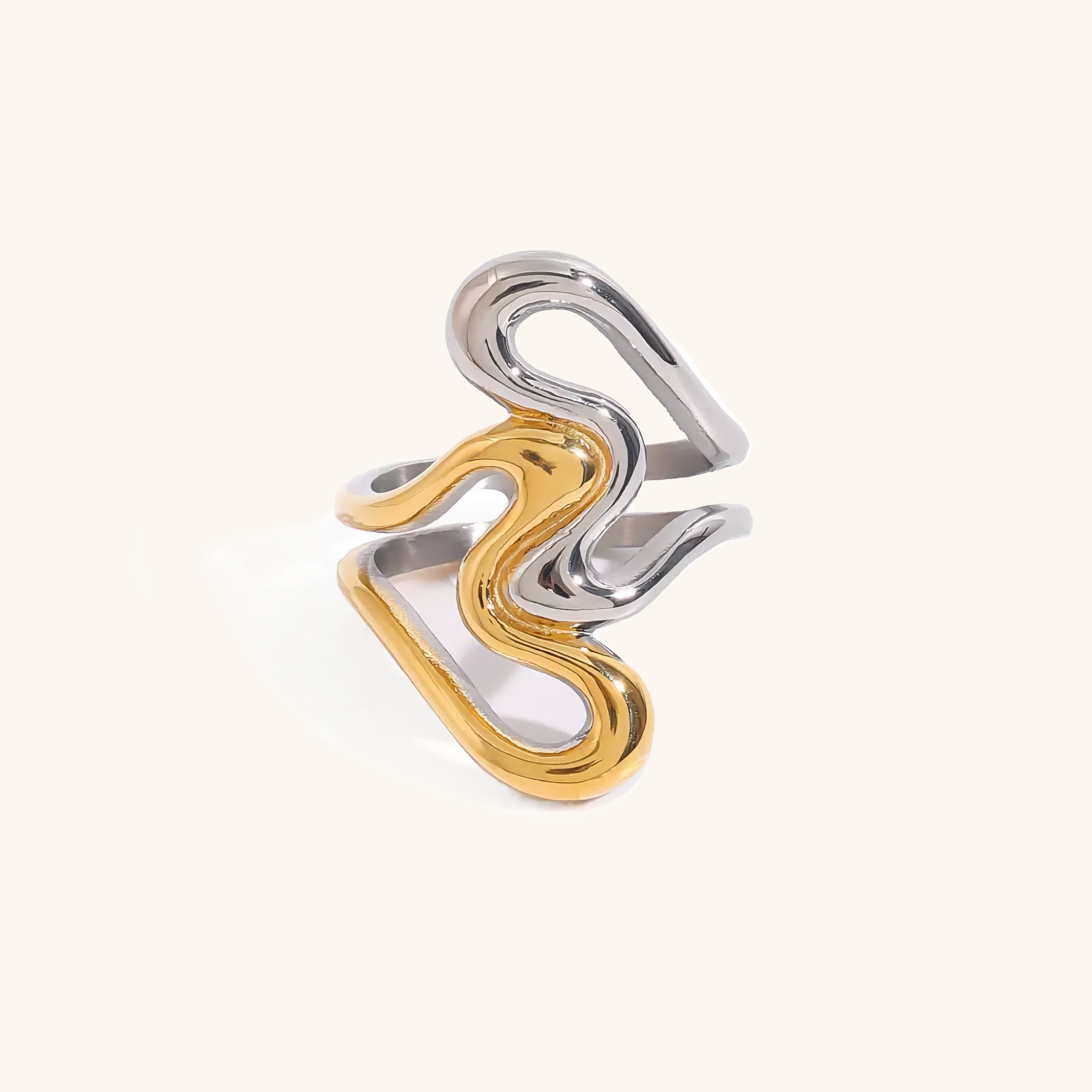 Corina Abstract Gold Ring