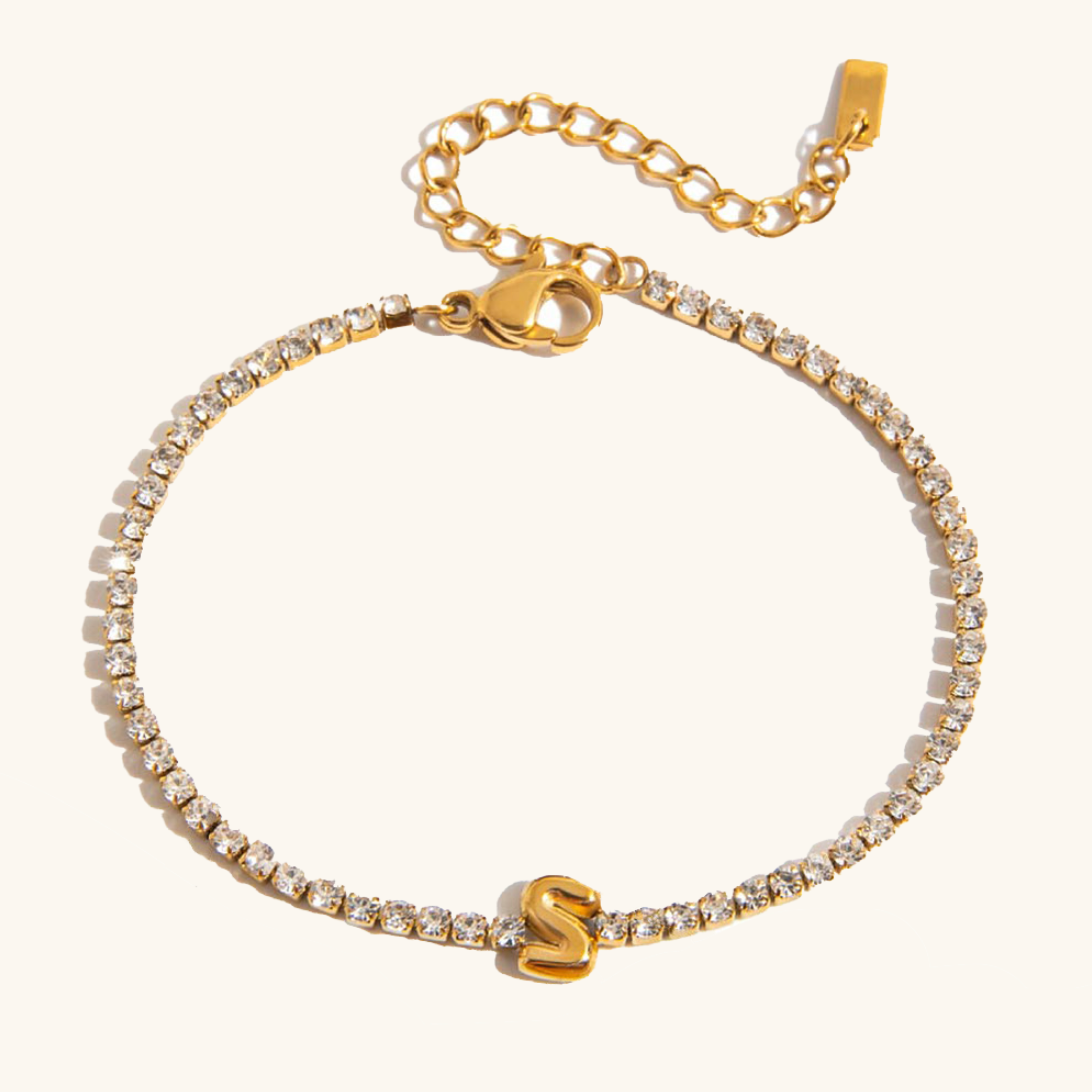 Avaria Bubble Letter Tennis Bracelet